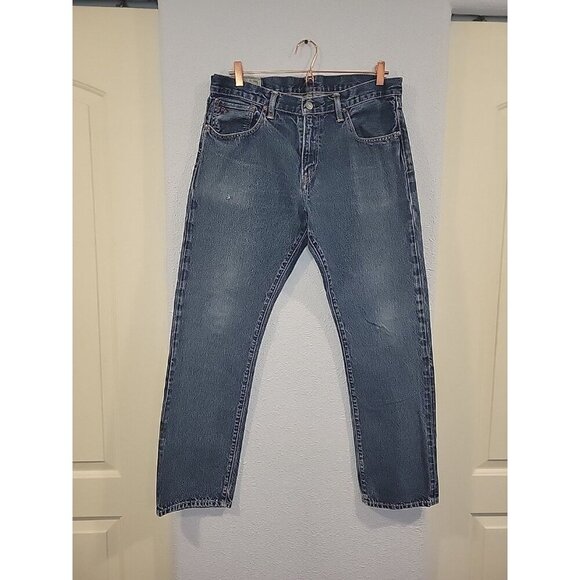 Polo Ralph Lauren Mens Jeans 36x31 Blue Hampton Straight Preppy Dark Wash Denim - Picture 1 of 10